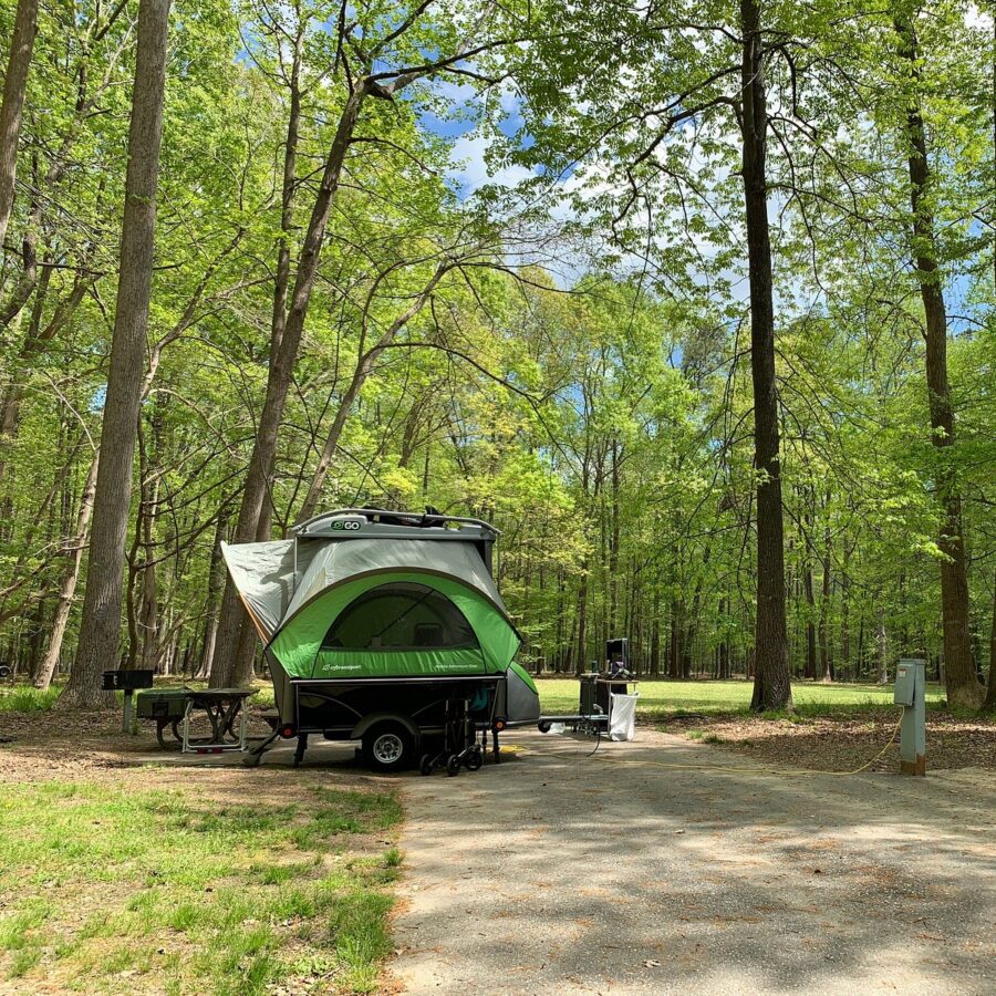 Camping tent in Newport News Parks