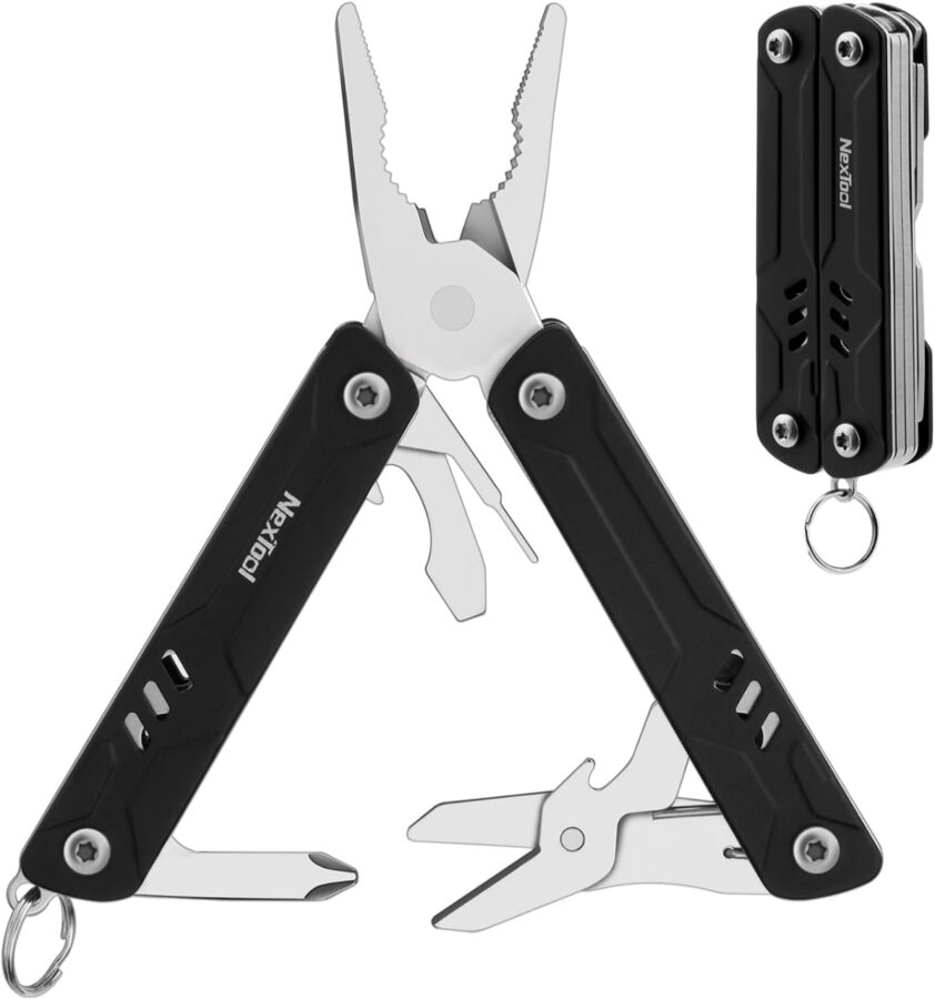 Compact NexTool Mini Multitool with various tools, perfect for quick fixes and outdoor adventures