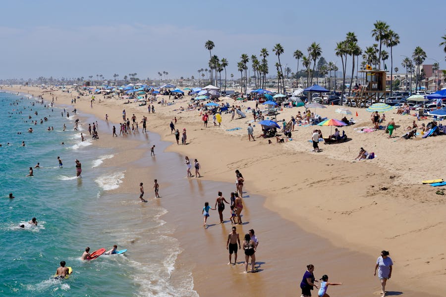 View of a Crowded Beach 