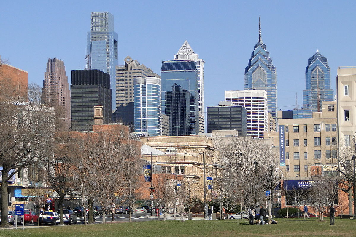 View of Philadelphia Skyline from University of Pennsylvania Downtown Campus