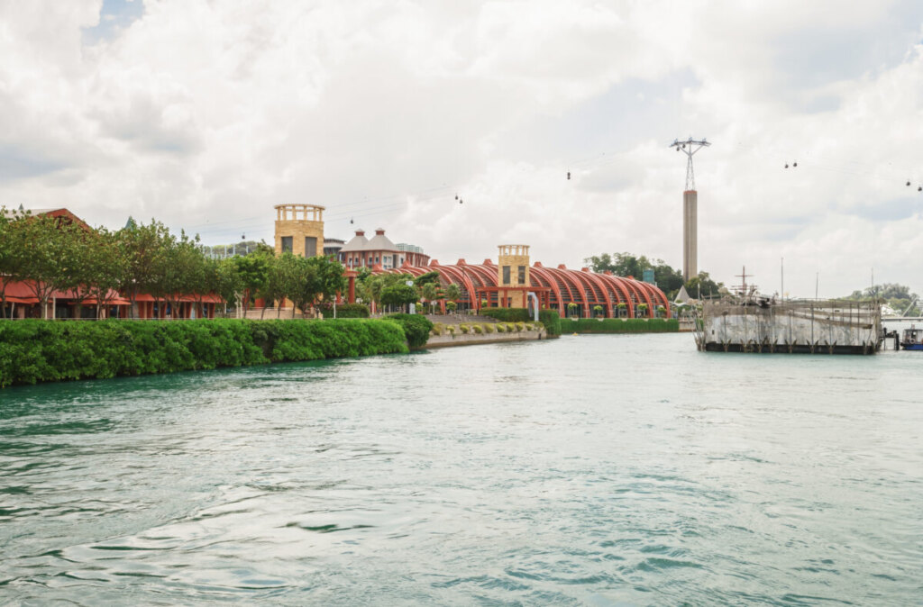 Resorts World Sentosa and skyline in Singapore