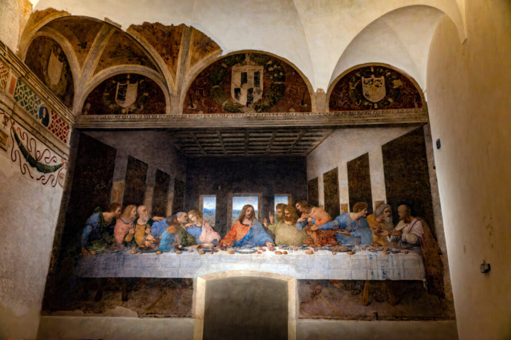 The Last Supper by Leonardo da Vinci  Painting at the Convent of Santa Maria delle Grazie in Milan, Italy