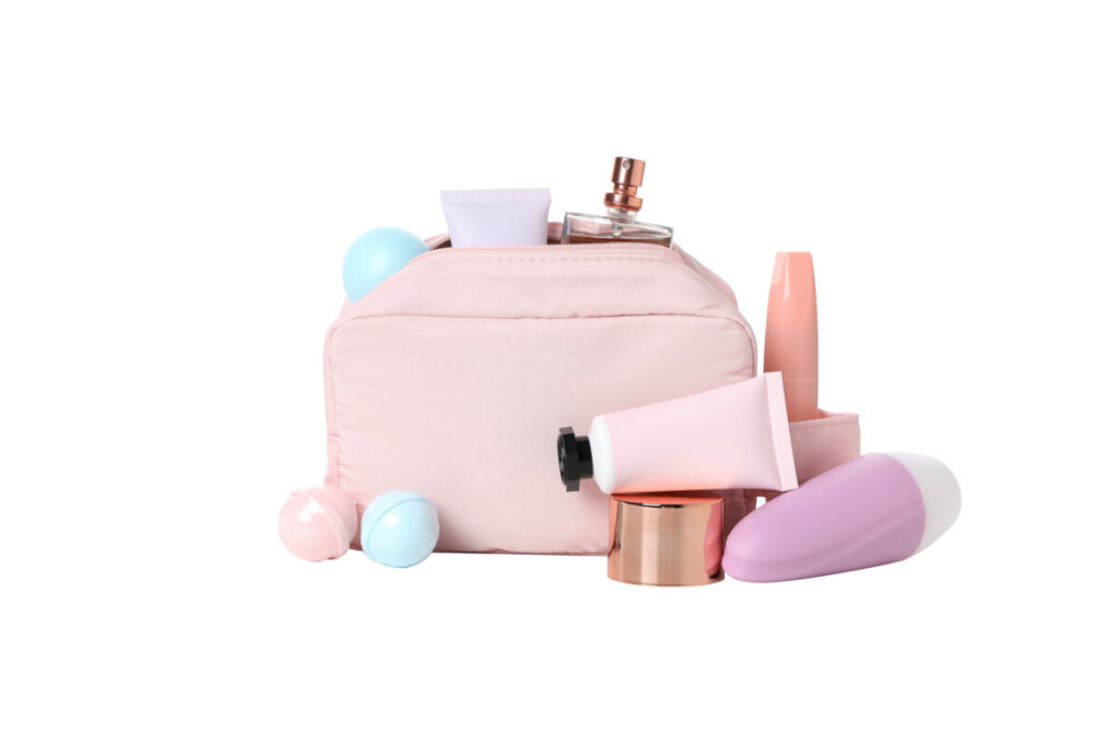 A bag for travel toiletries