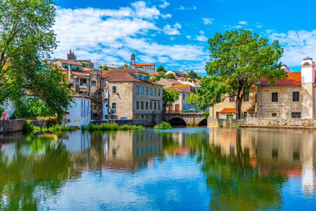 Architecture and creek in Viseu, Portugal