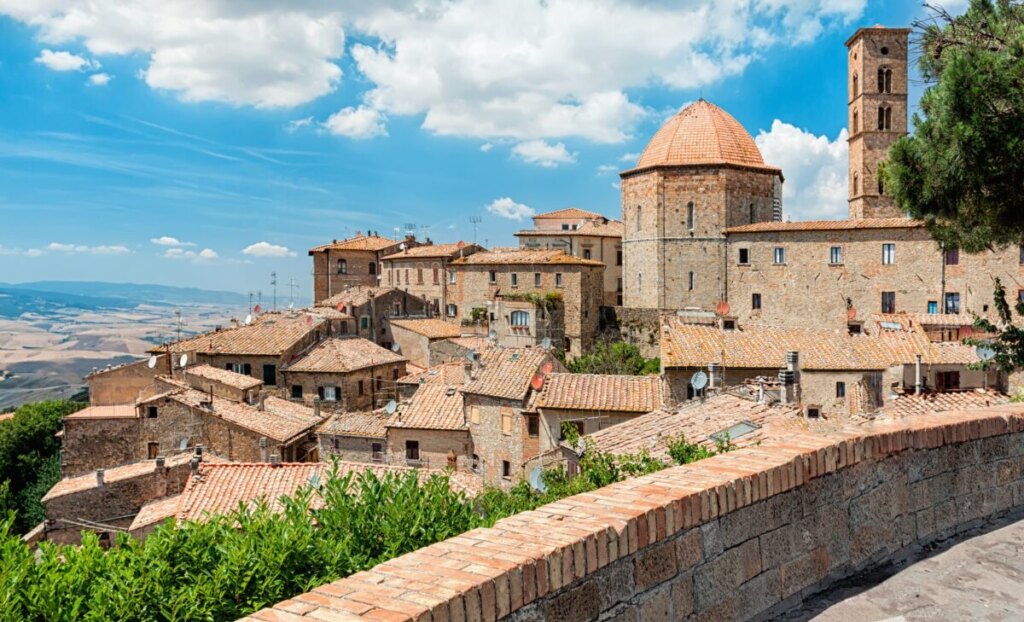 Panoramic view of Volterra, Italy architecture and skyline